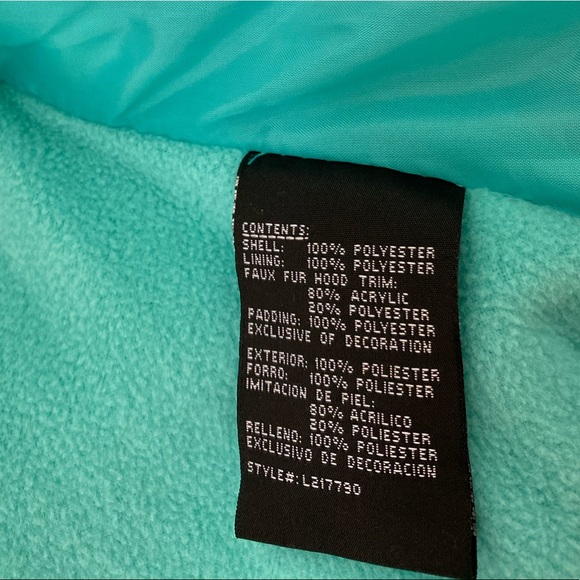 Teal London Fog Girls Jacket with matching beanie - Picture 5 of 6